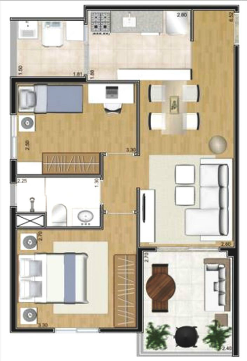 Apartamento à venda com 2 quartos, 57m² - Foto 3