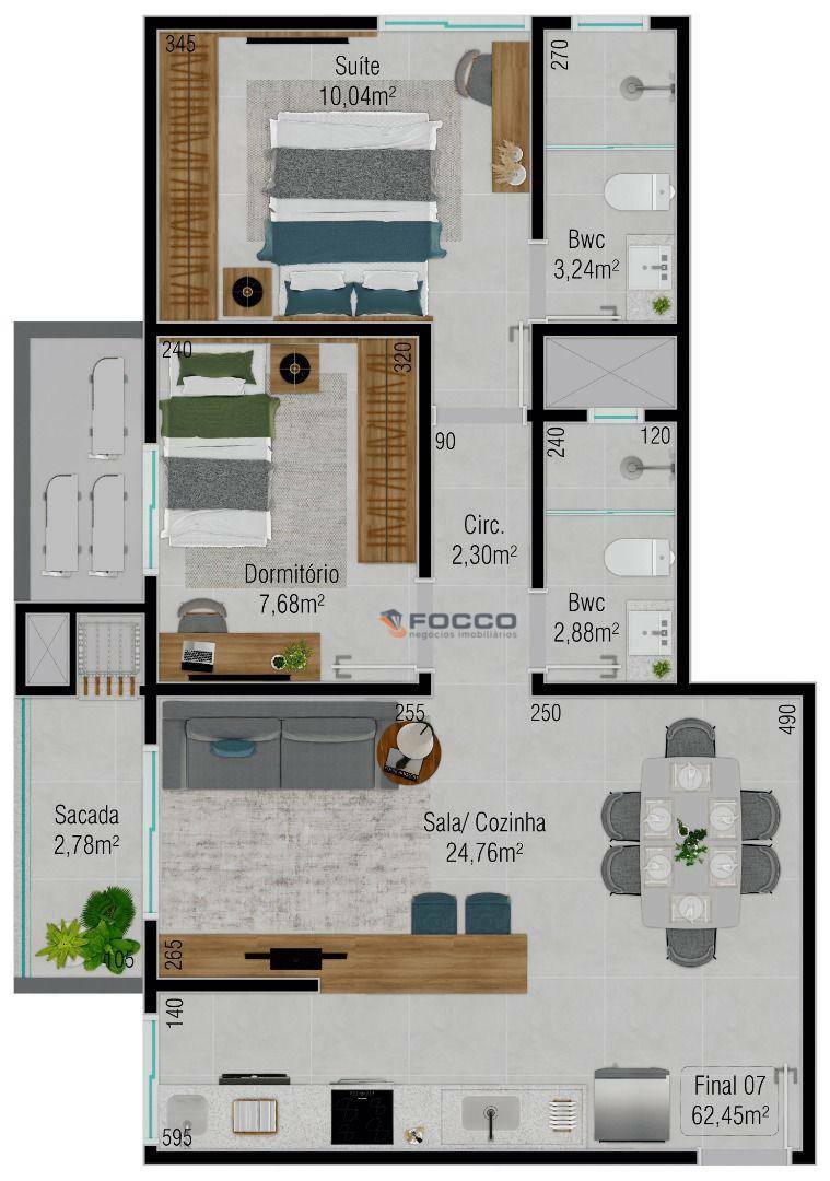 Apartamento à venda com 2 quartos, 61m² - Foto 38