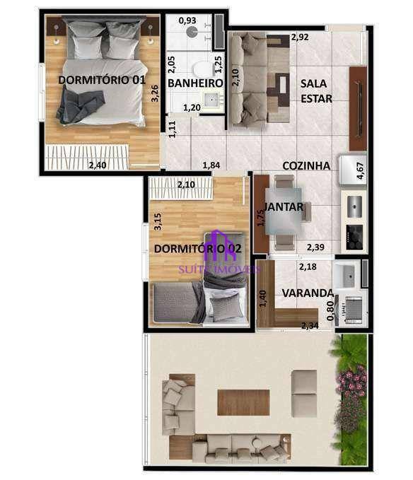 Apartamento à venda com 2 quartos, 61m² - Foto 13