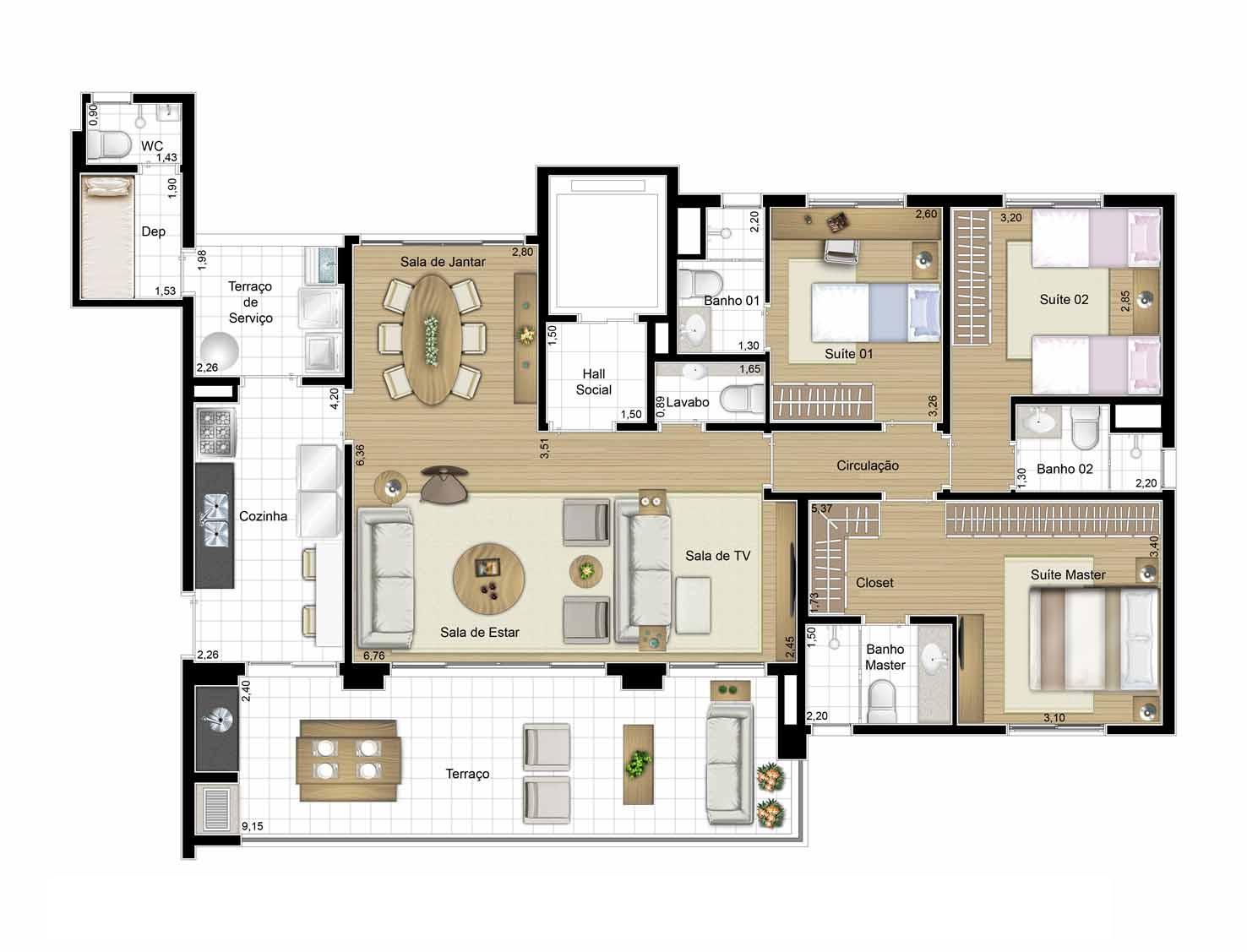 Apartamento à venda com 3 quartos, 138m² - Foto 5