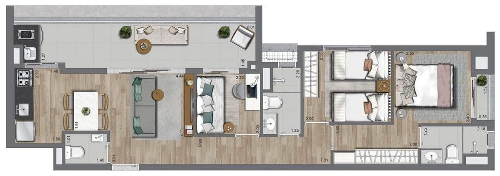 Apartamento à venda com 3 quartos, 70m² - Foto 50