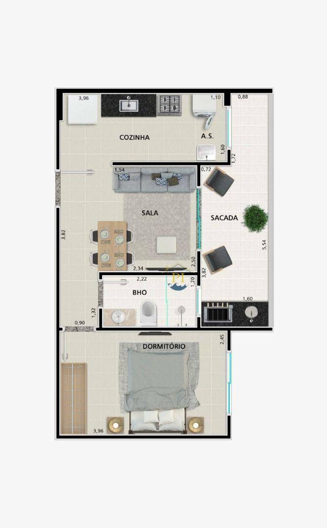 Apartamento à venda com 1 quarto, 40m² - Foto 24