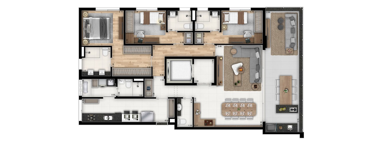 Apartamento à venda com 3 quartos, 151m² - Foto 9