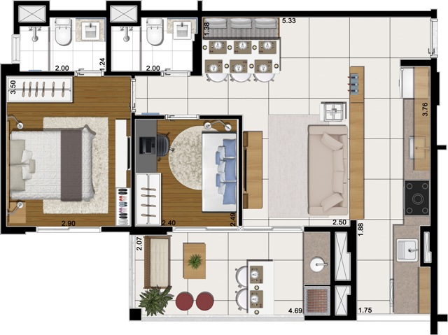 Apartamento à venda com 2 quartos, 65m² - Foto 8