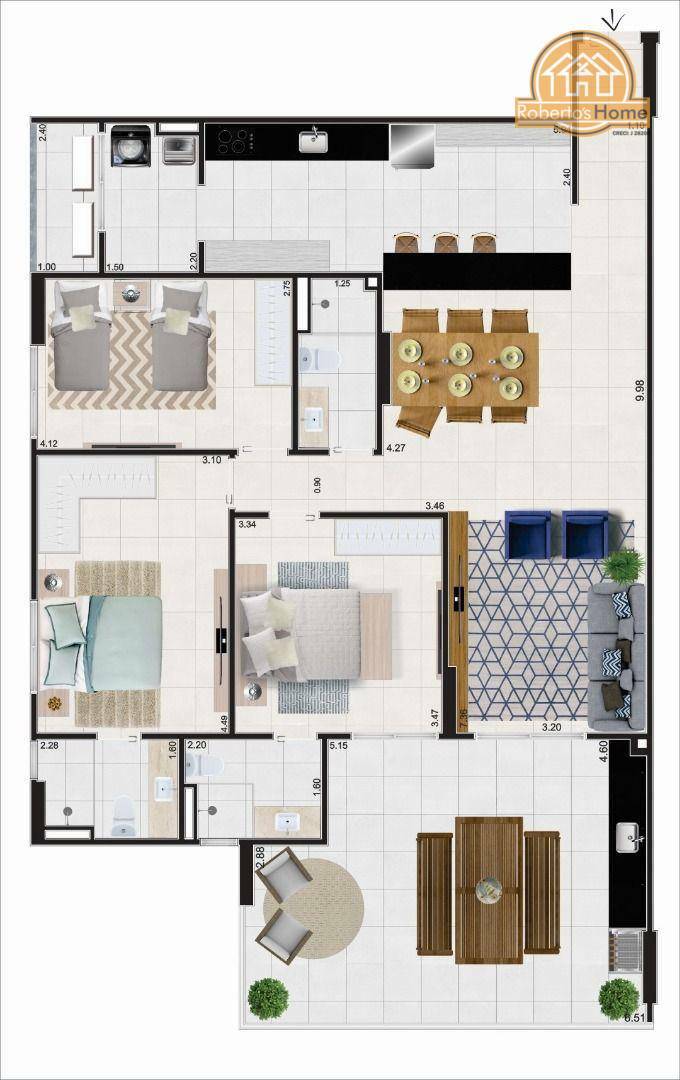 Apartamento à venda com 2 quartos, 85m² - Foto 3