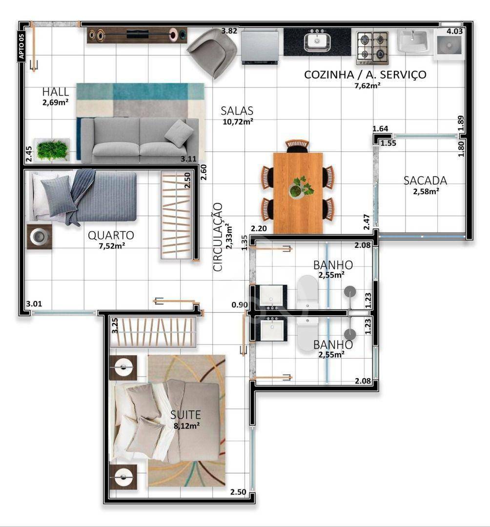 Apartamento à venda com 2 quartos, 51m² - Foto 6