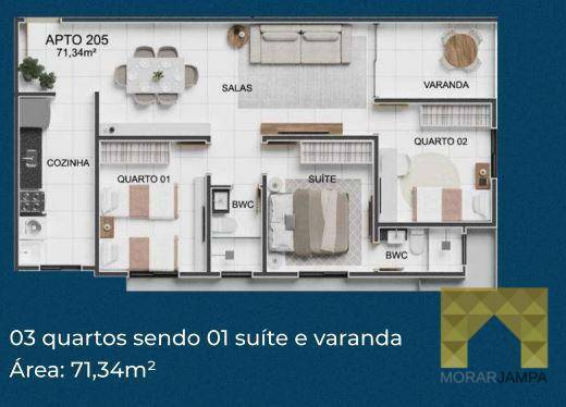 Apartamento à venda com 3 quartos, 58m² - Foto 9