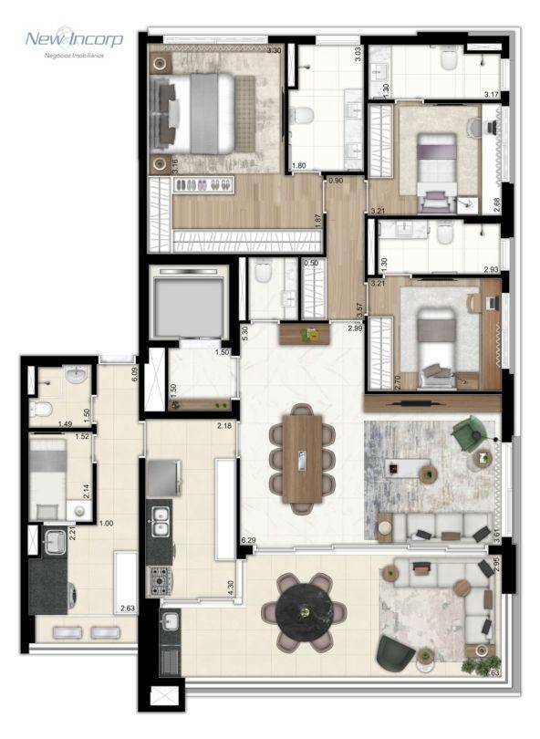 Apartamento Lançamentos com 3 quartos, 156m² - Foto 3