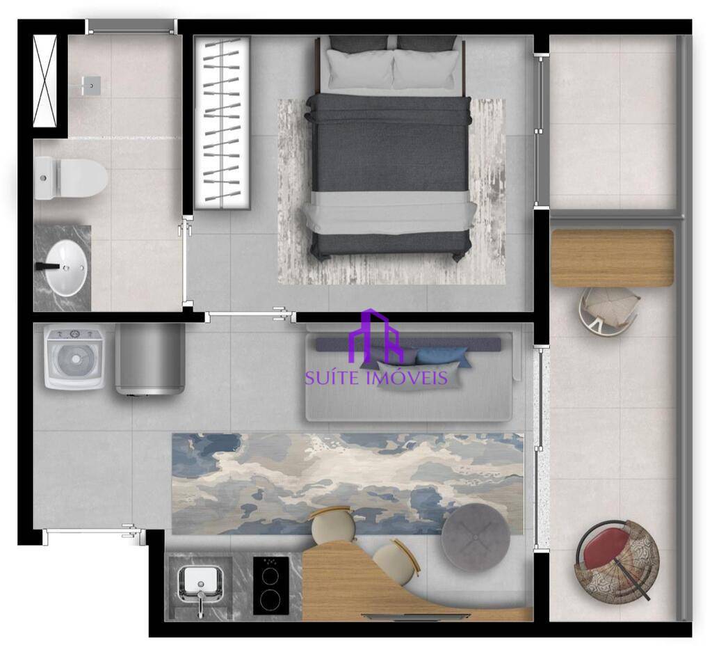 Apartamento à venda com 1 quarto, 31m² - Foto 1