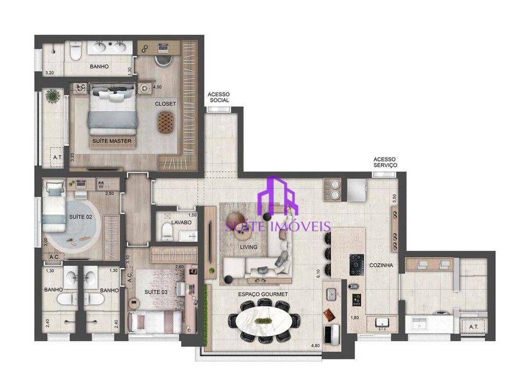 Apartamento à venda com 2 quartos, 80m² - Foto 4