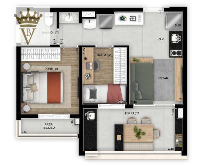 Apartamento à venda com 2 quartos, 47m² - Foto 17