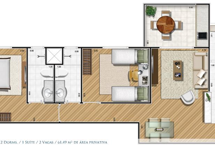 Apartamento à venda com 2 quartos, 60m² - Foto 2