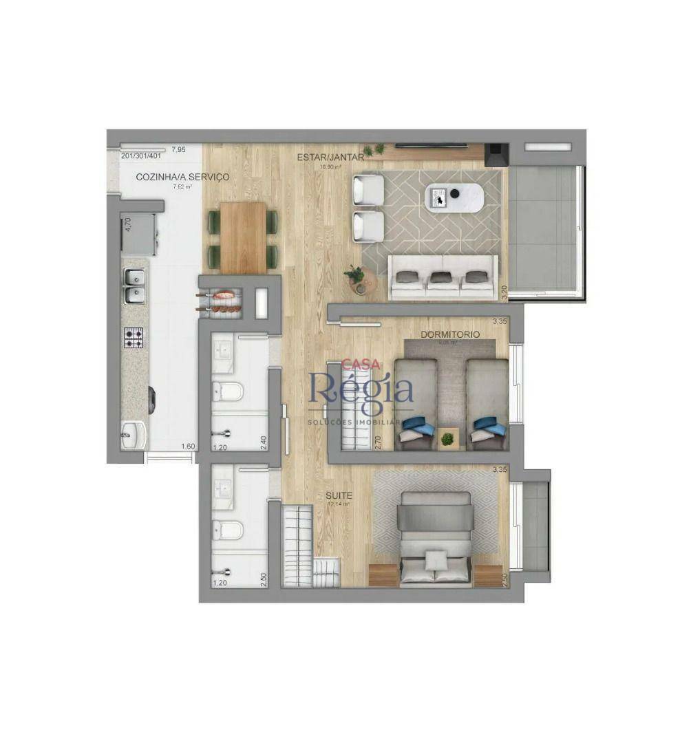 Apartamento à venda com 2 quartos, 71m² - Foto 6