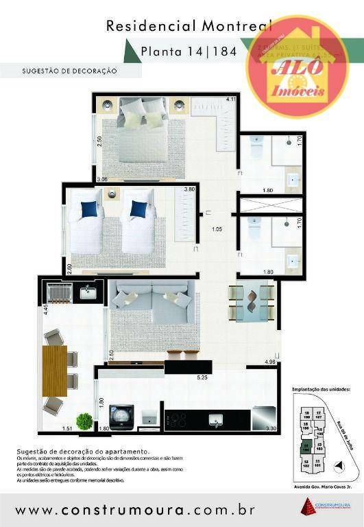 Apartamento à venda com 2 quartos, 67m² - Foto 2