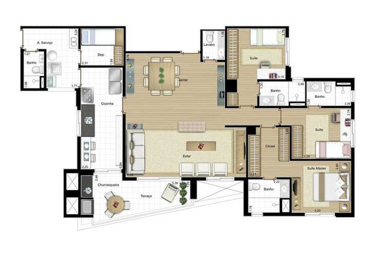 Apartamento à venda com 3 quartos, 320m² - Foto 4