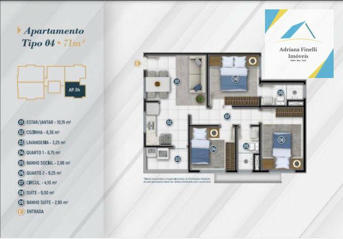 Apartamento à venda com 3 quartos, 71m² - Foto 3