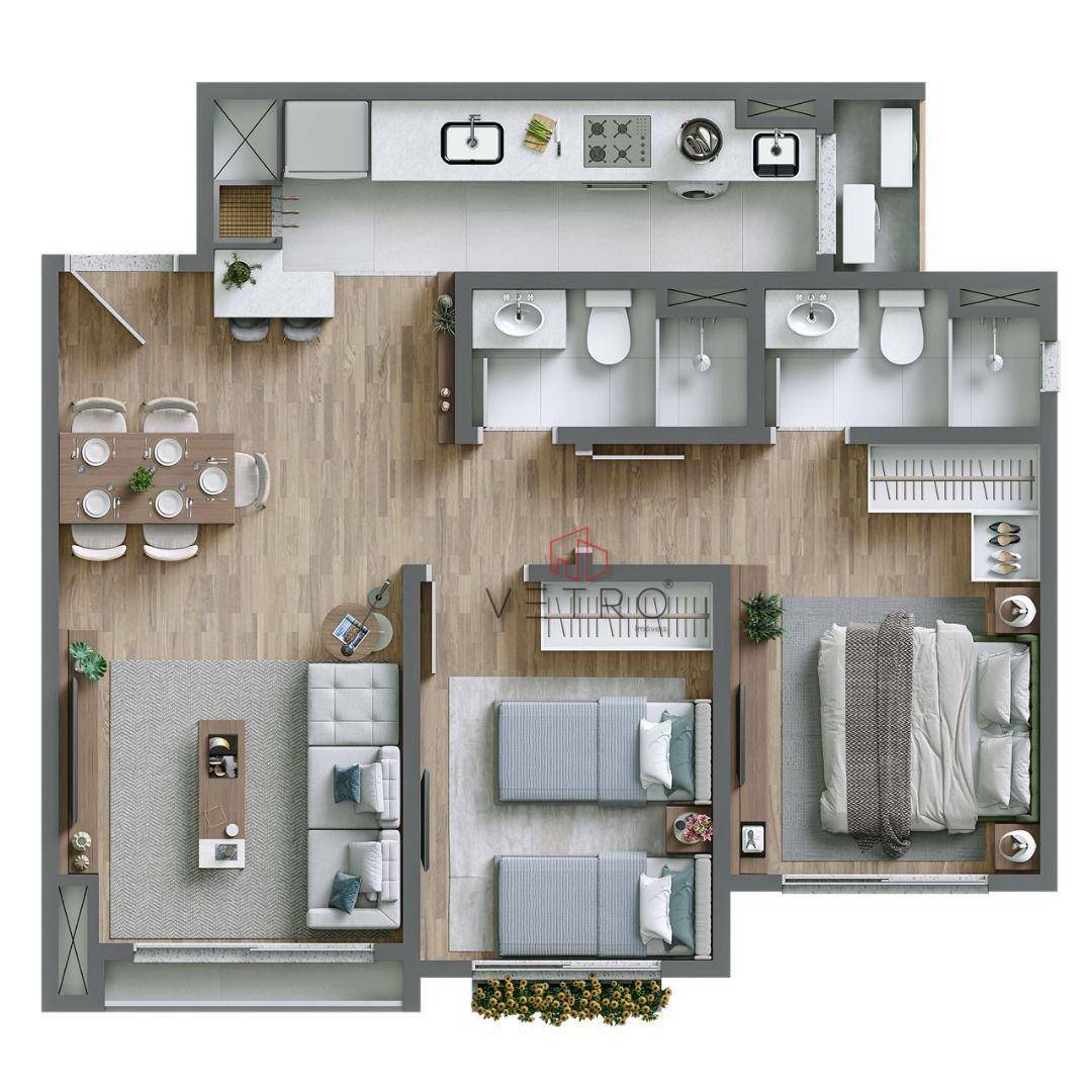 Apartamento à venda com 2 quartos, 75m² - Foto 5