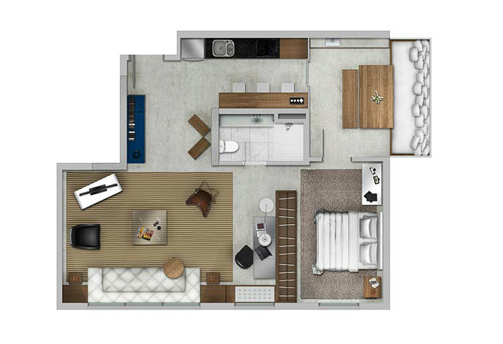 Apartamento à venda com 1 quarto, 53m² - Foto 7