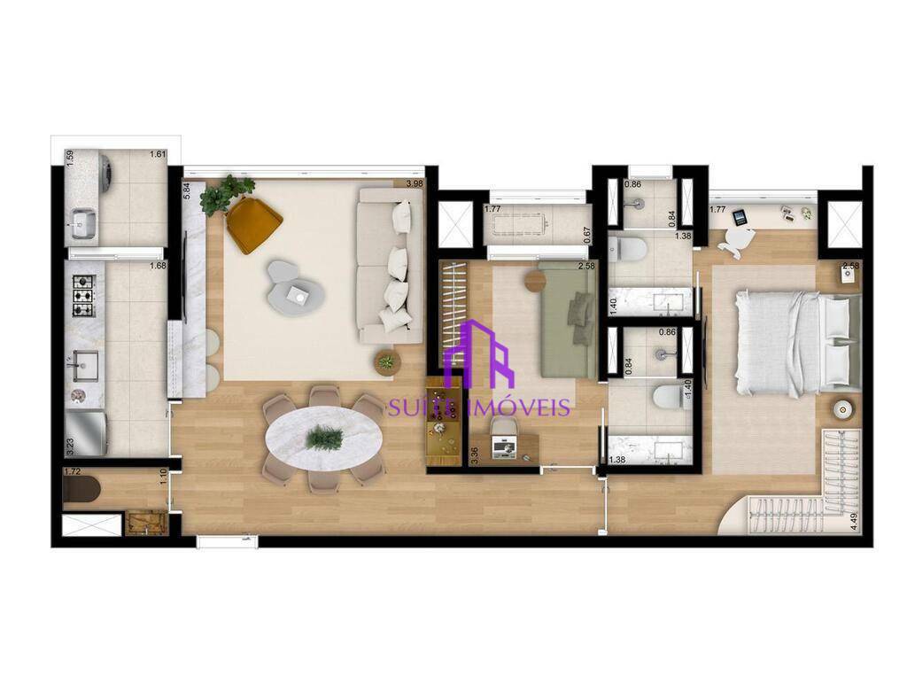 Apartamento à venda com 2 quartos, 81m² - Foto 4