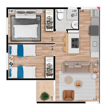 Apartamento à venda com 2 quartos, 42m² - Foto 17