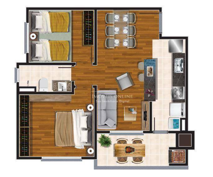 Apartamento à venda com 2 quartos, 51m² - Foto 8