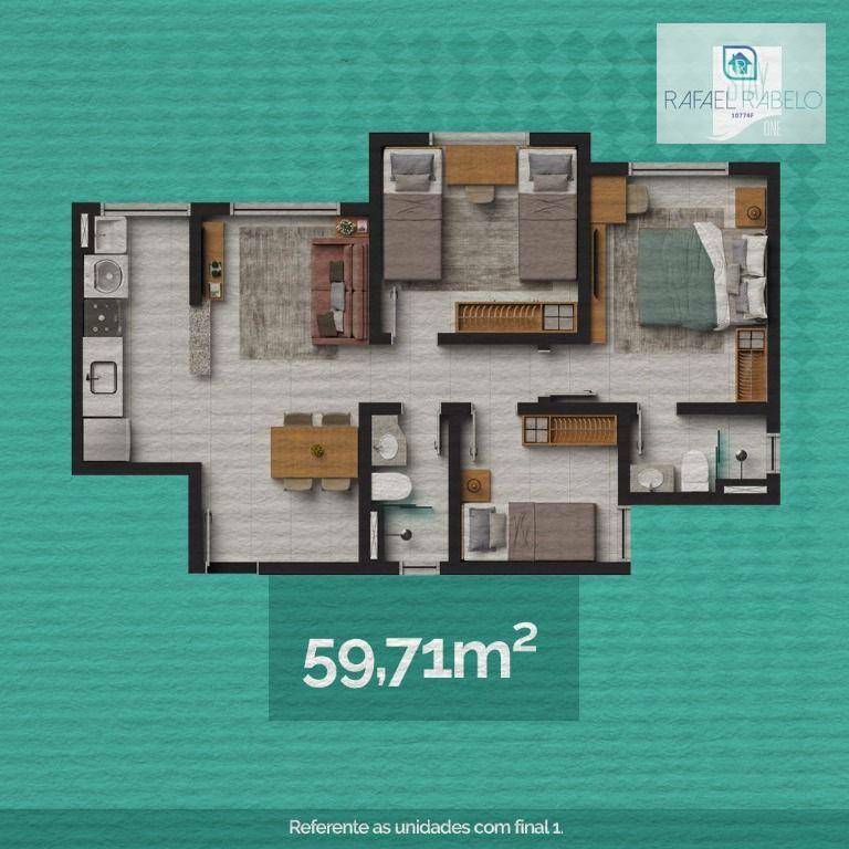 Apartamento à venda com 3 quartos, 59m² - Foto 18