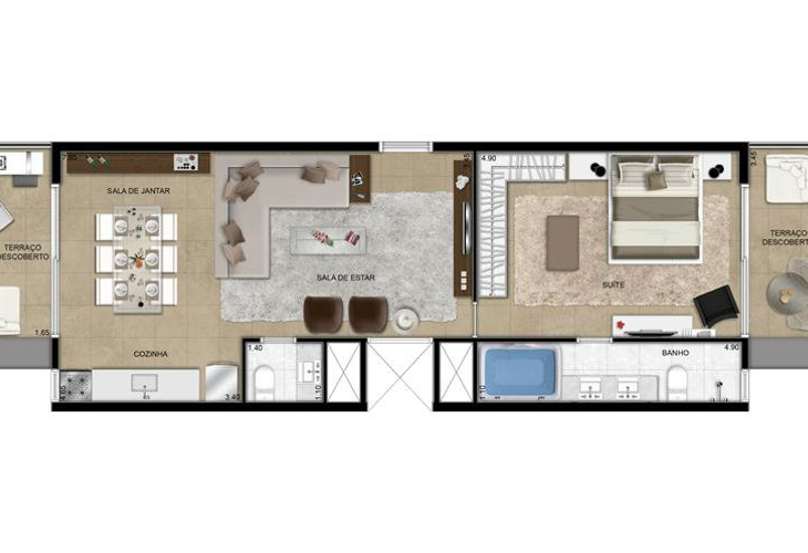 Apartamento à venda com 1 quarto, 35m² - Foto 3