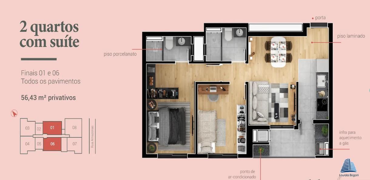 Apartamento à venda com 2 quartos, 56m² - Foto 5