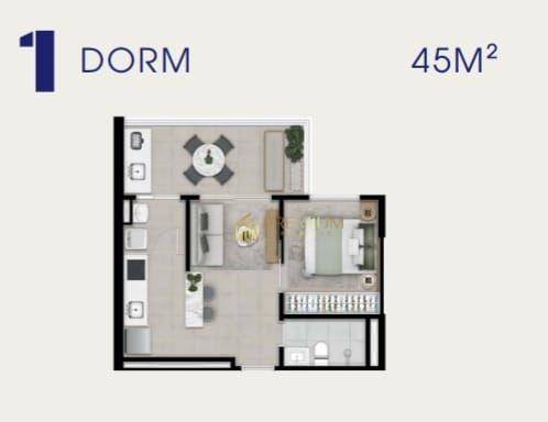 Apartamento à venda com 1 quarto, 45m² - Foto 6