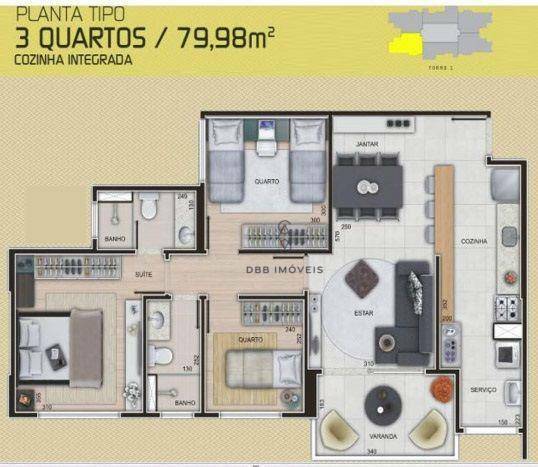 Apartamento para alugar com 3 quartos, 79m² - Foto 23
