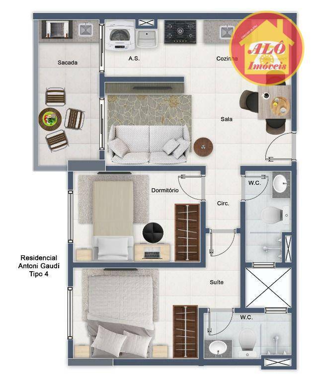 Apartamento à venda com 2 quartos, 57m² - Foto 7