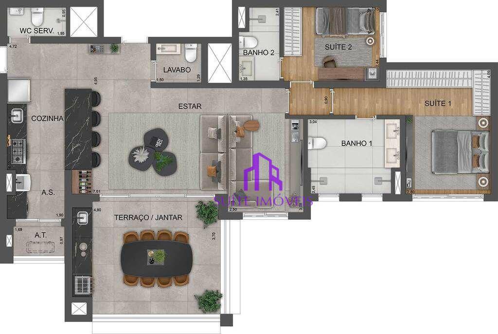 Apartamento à venda com 4 quartos, 135m² - Foto 36