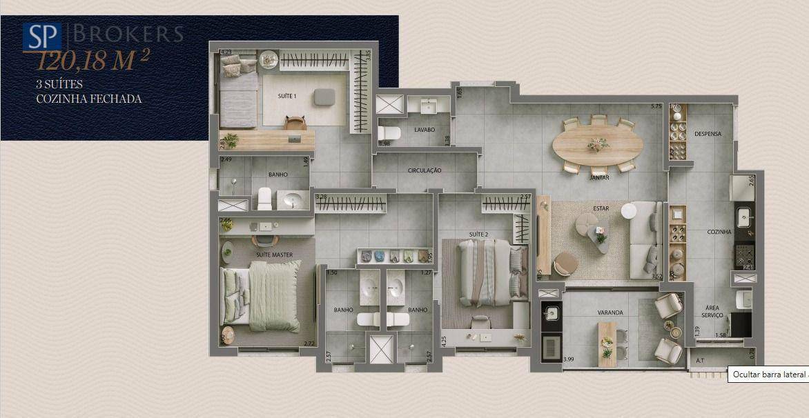 Apartamento à venda com 3 quartos, 120m² - Foto 21