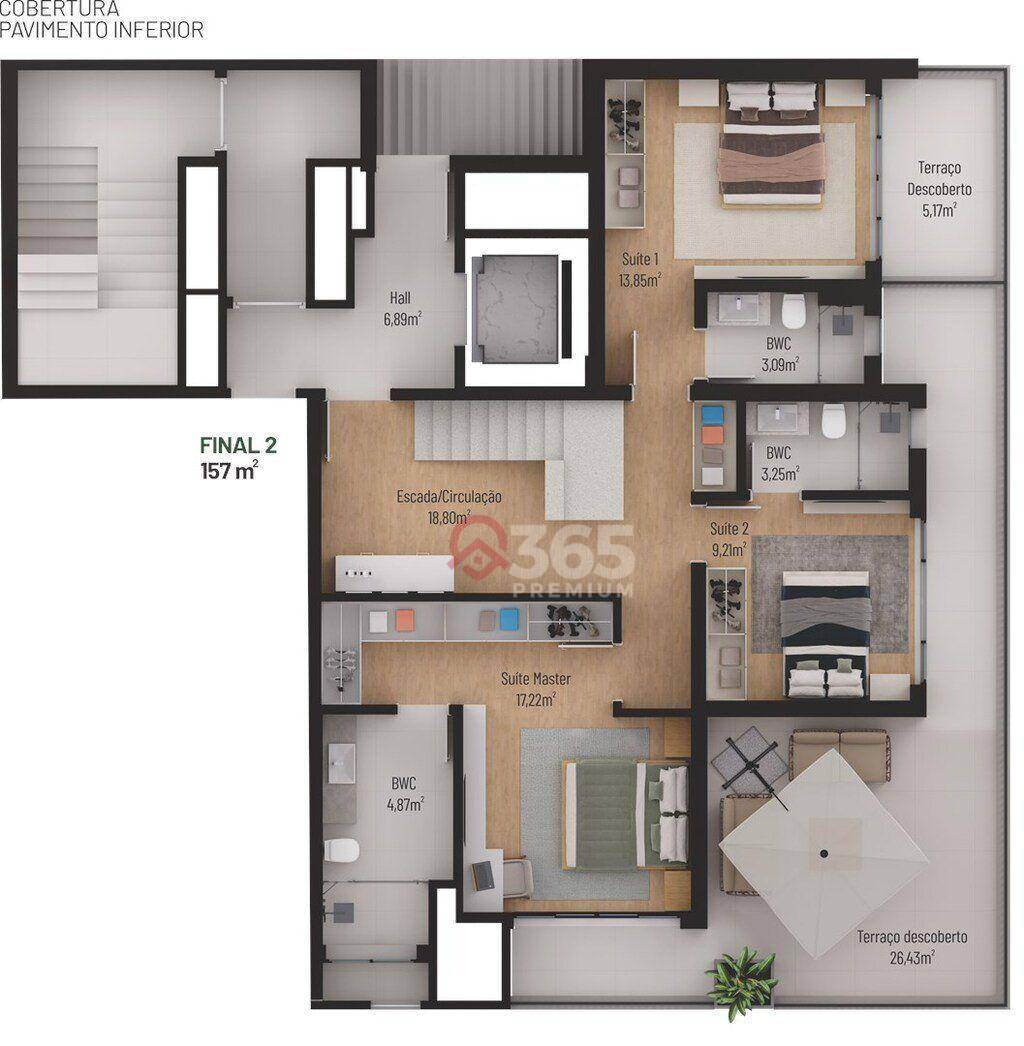 Cobertura, 3 quartos, 154 m² - Foto 38