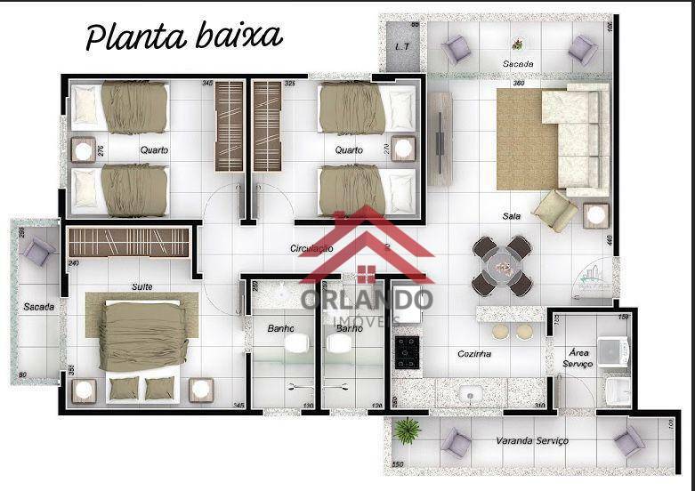 Apartamento à venda com 3 quartos, 88m² - Foto 2