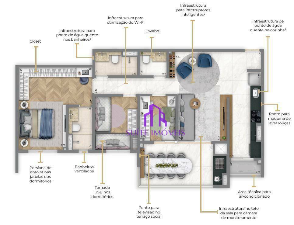 Apartamento à venda com 3 quartos, 90m² - Foto 6