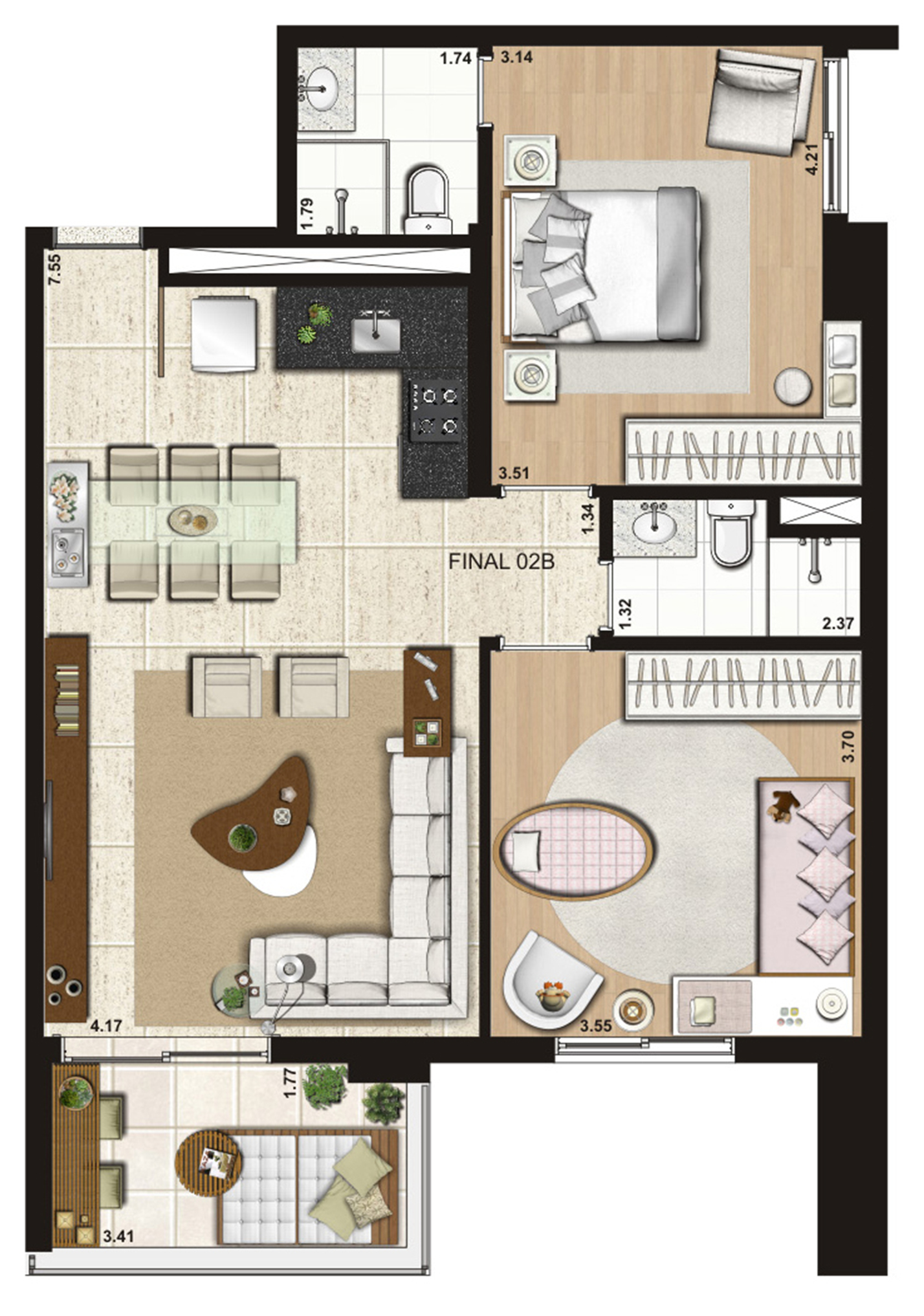 Apartamento à venda com 2 quartos, 83m² - Foto 2