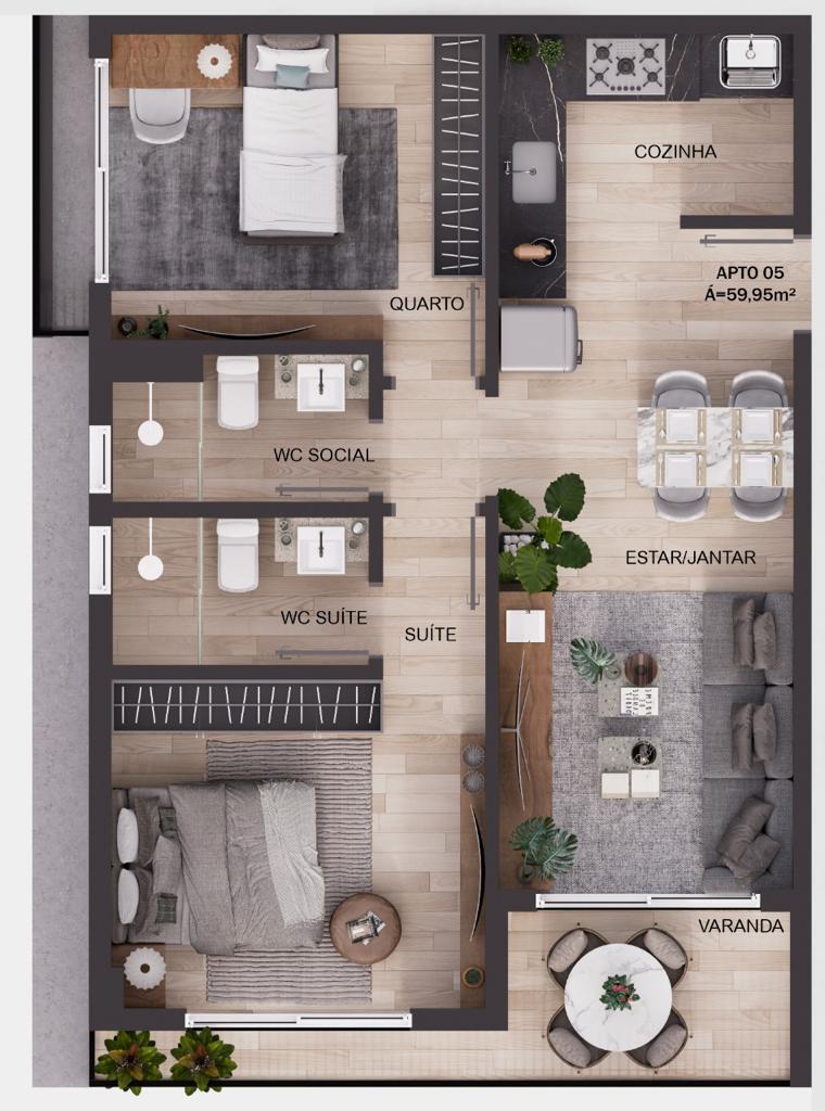 Apartamento à venda com 2 quartos, 59m² - Foto 18