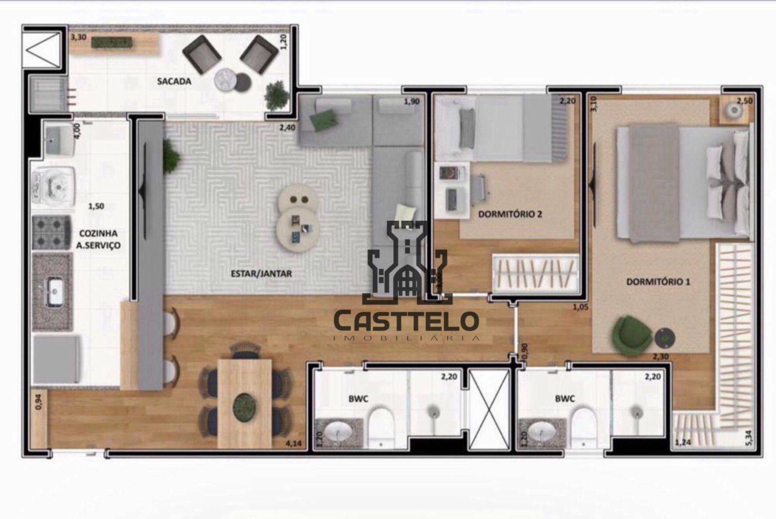 Apartamento à venda com 2 quartos, 64m² - Foto 2