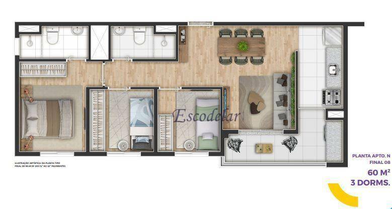 Apartamento à venda com 3 quartos, 60m² - Foto 13