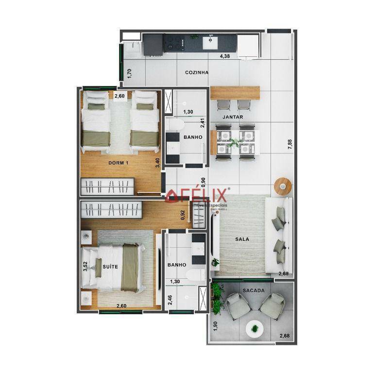 Apartamento à venda com 2 quartos, 65m² - Foto 7