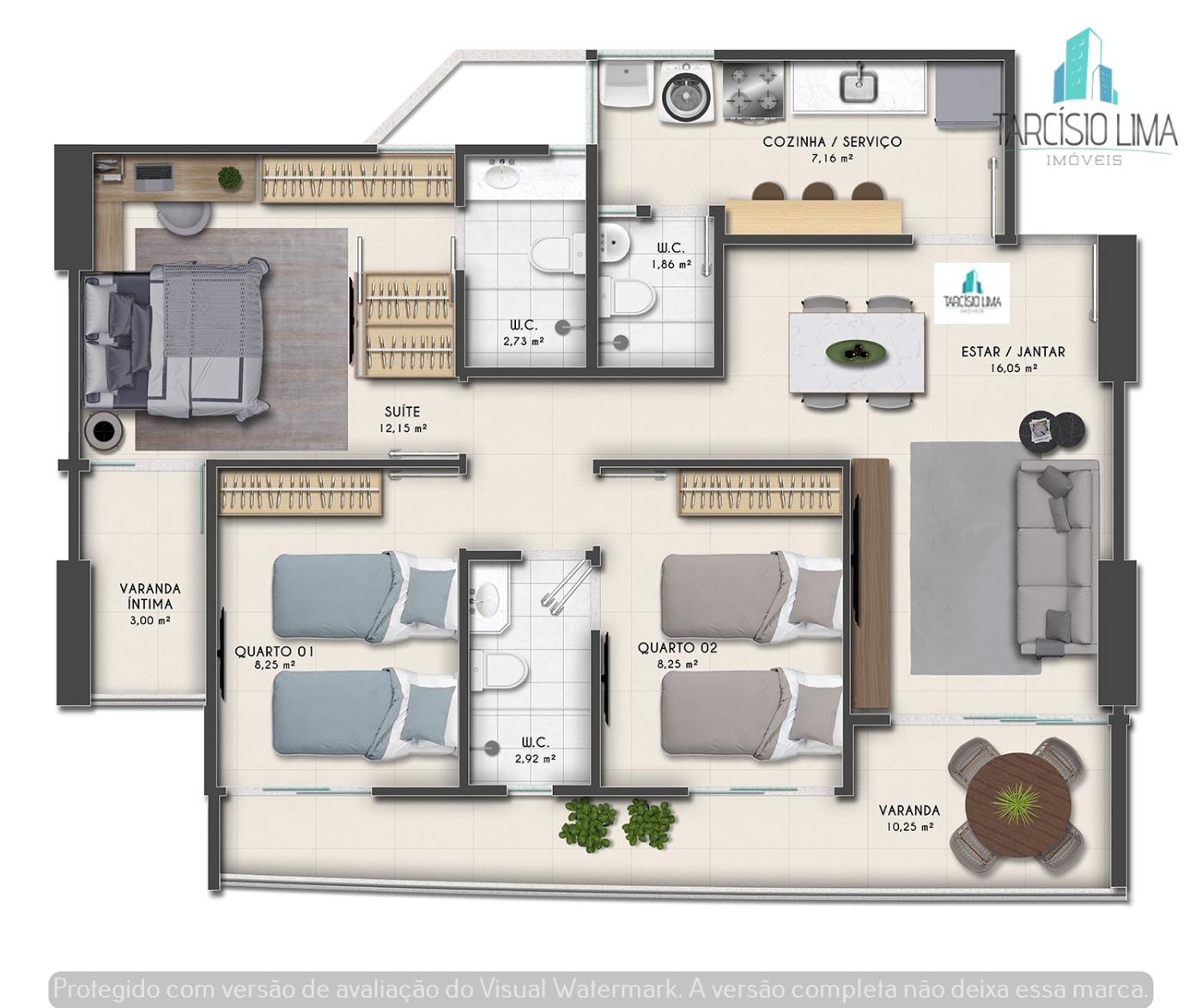 Apartamento à venda com 3 quartos, 83m² - Foto 15