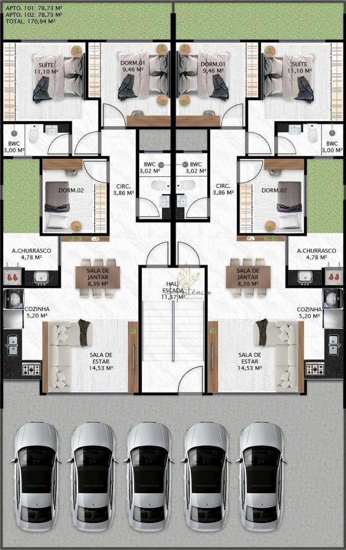 Apartamento à venda com 3 quartos, 78m² - Foto 2