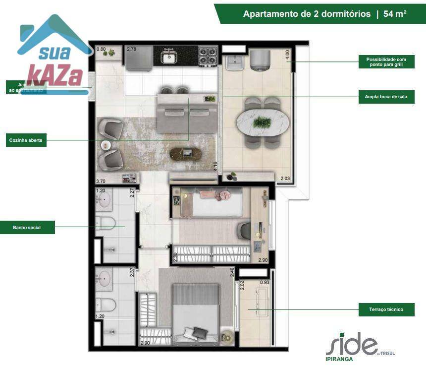 Apartamento à venda com 2 quartos, 54m² - Foto 14