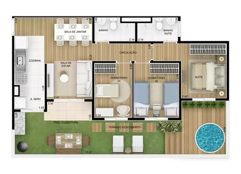 Apartamento à venda com 2 quartos, 42m² - Foto 4