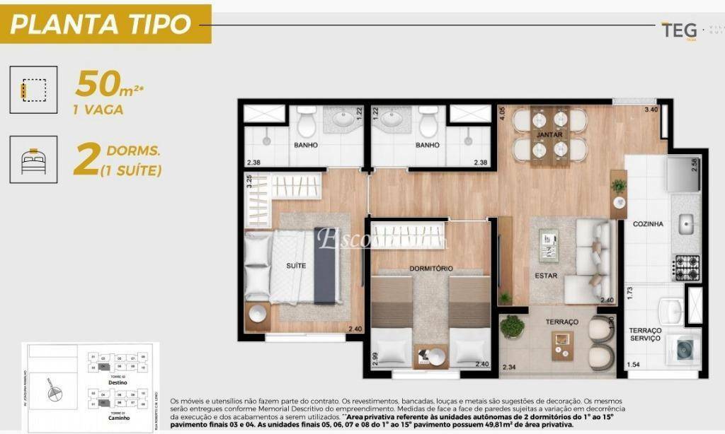 Apartamento à venda com 2 quartos, 50m² - Foto 15