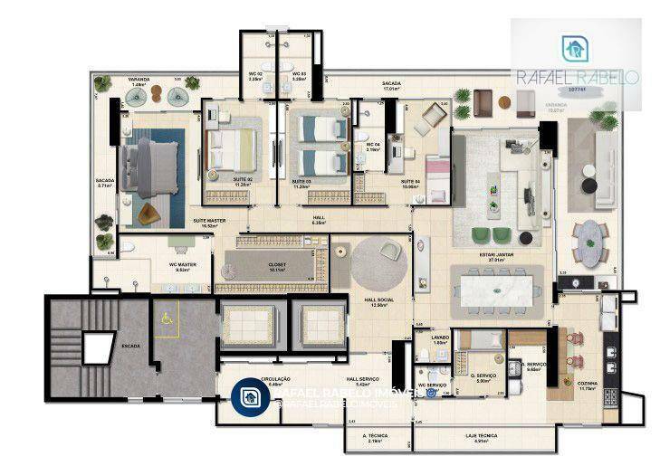 Apartamento à venda com 4 quartos, 242m² - Foto 9