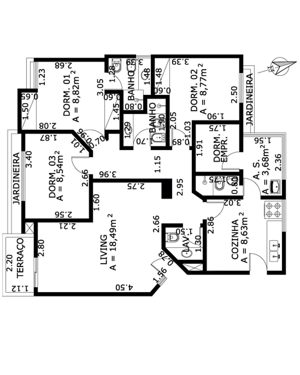 Apartamento à venda com 3 quartos, 190m² - Foto 3