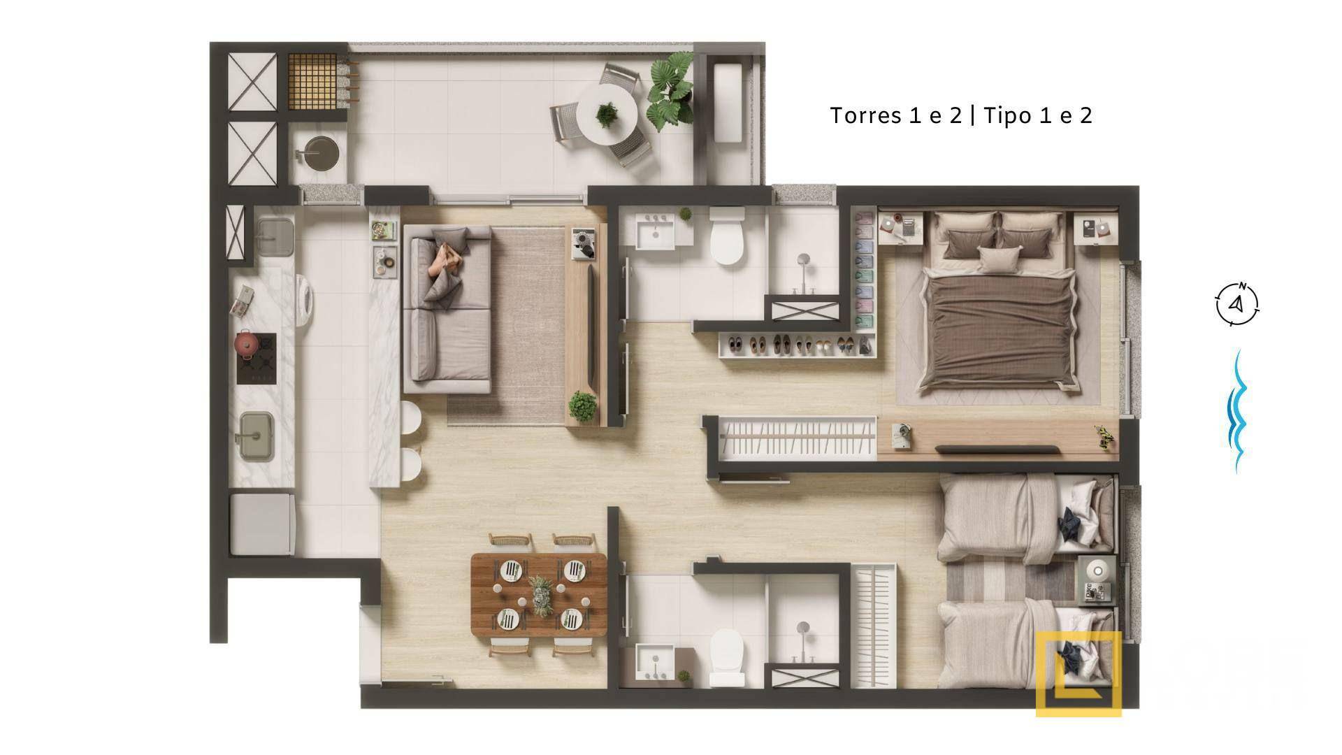 Apartamento à venda com 2 quartos, 68m² - Foto 3