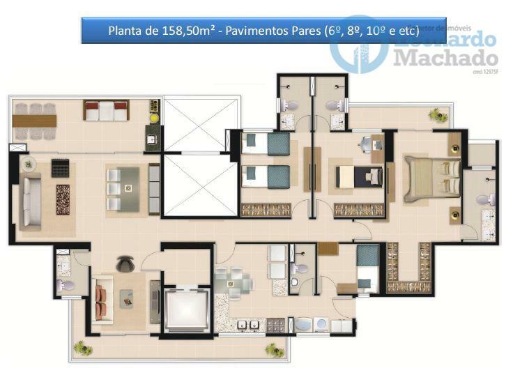 Apartamento à venda com 3 quartos, 158m² - Foto 50